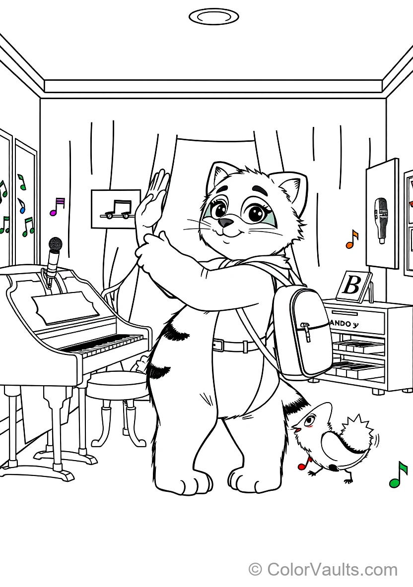 Pandy Paws the Half-cat Half-panda Giving a High-five (Scene 8)