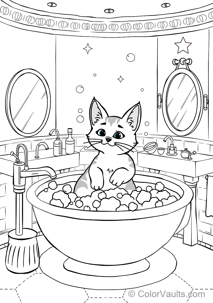 Mercat the Mermaid-cat Soaking im Sparkling Bubble (Scene 7)