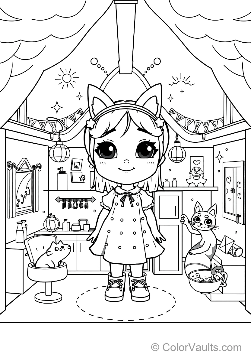 Gabby in Her Magical Cat-ear Headband Shrinking Down (Scene 5)