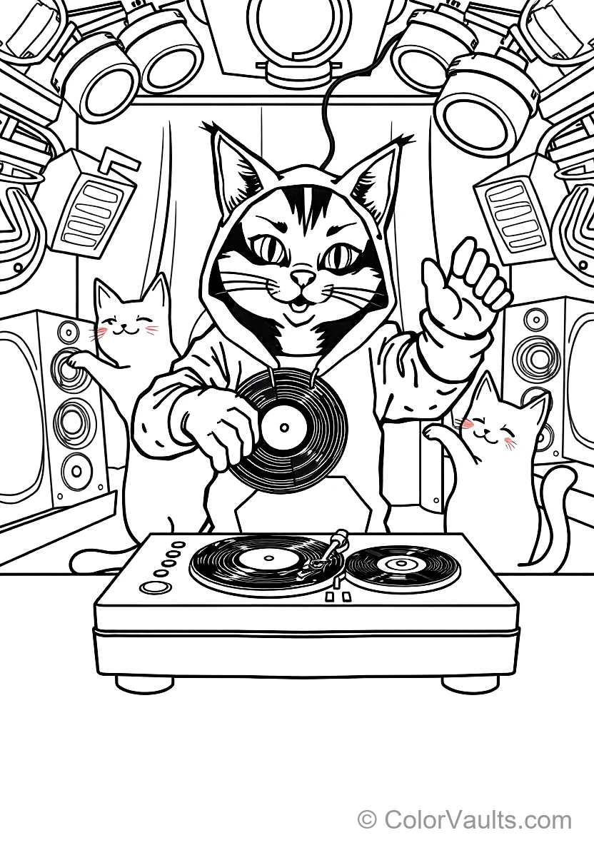 Dj Catnip Spinning Vinyl Records avec His Extendable (Scene 8)