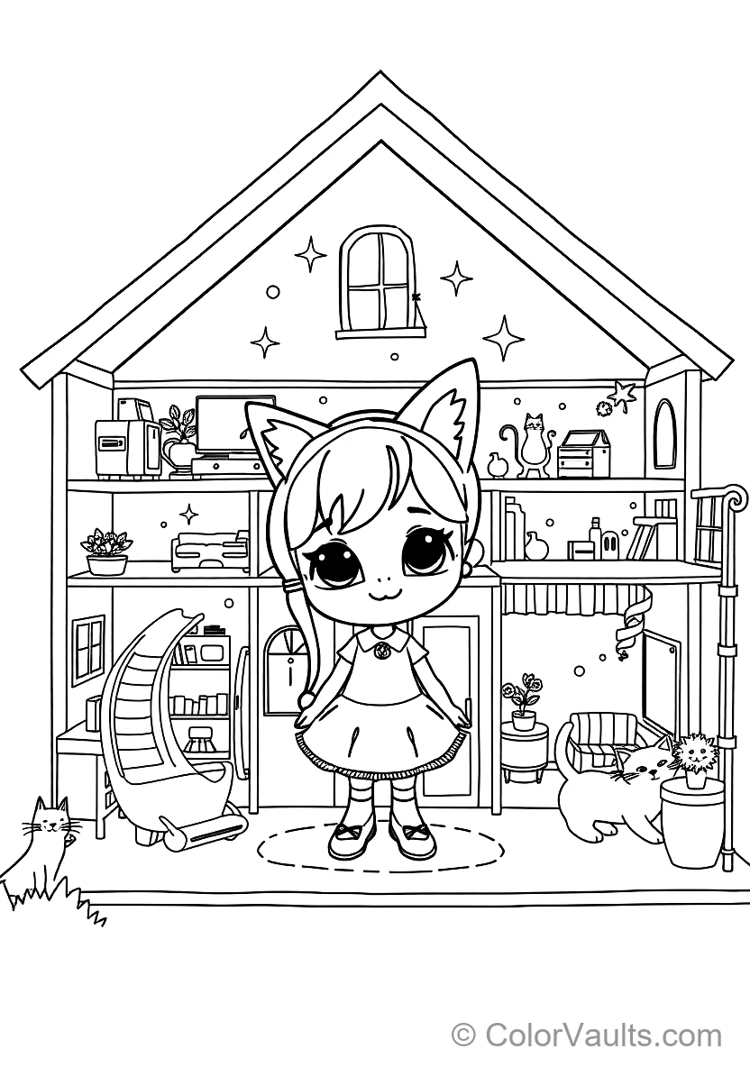 Gabby in Her Magical Cat-ear Headband Shrinking Down (Scene 6)