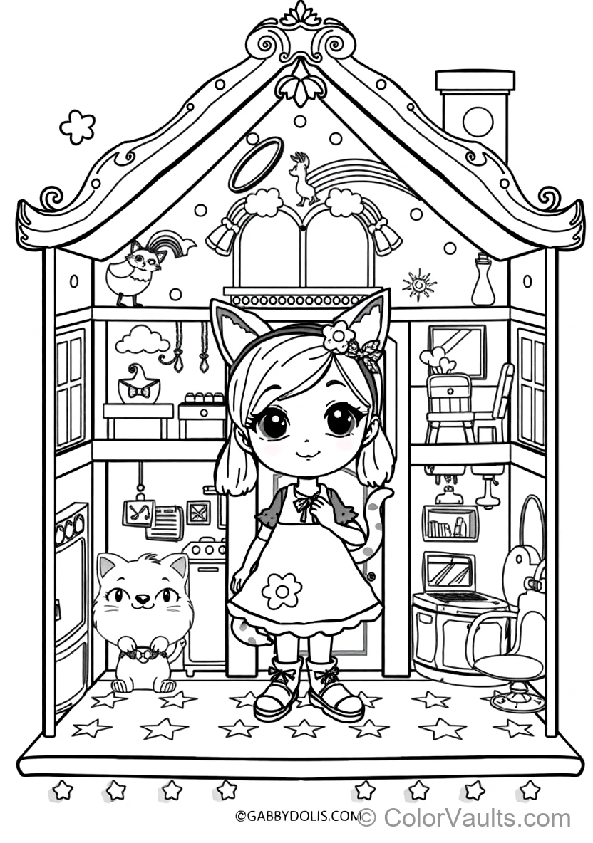 Gabby in Her Magical Cat-ear Headband Shrinking Down (Scene 7)