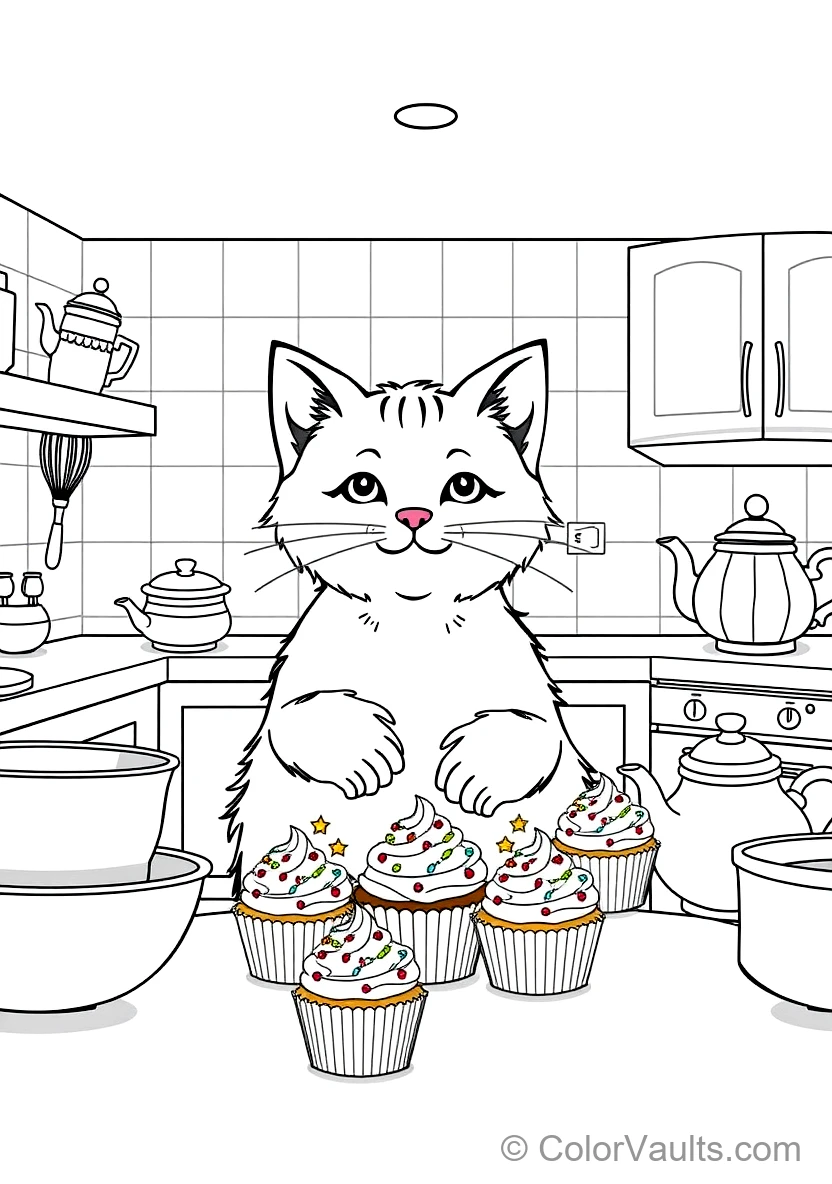 Cakey Cat the Sweet Cupcake Cat Decorating Miniature (Scene 7)