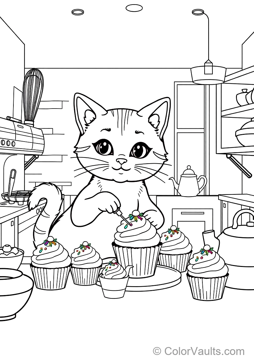 Cakey Cat the Sweet Cupcake Cat Decorating Miniature (Scene 8)