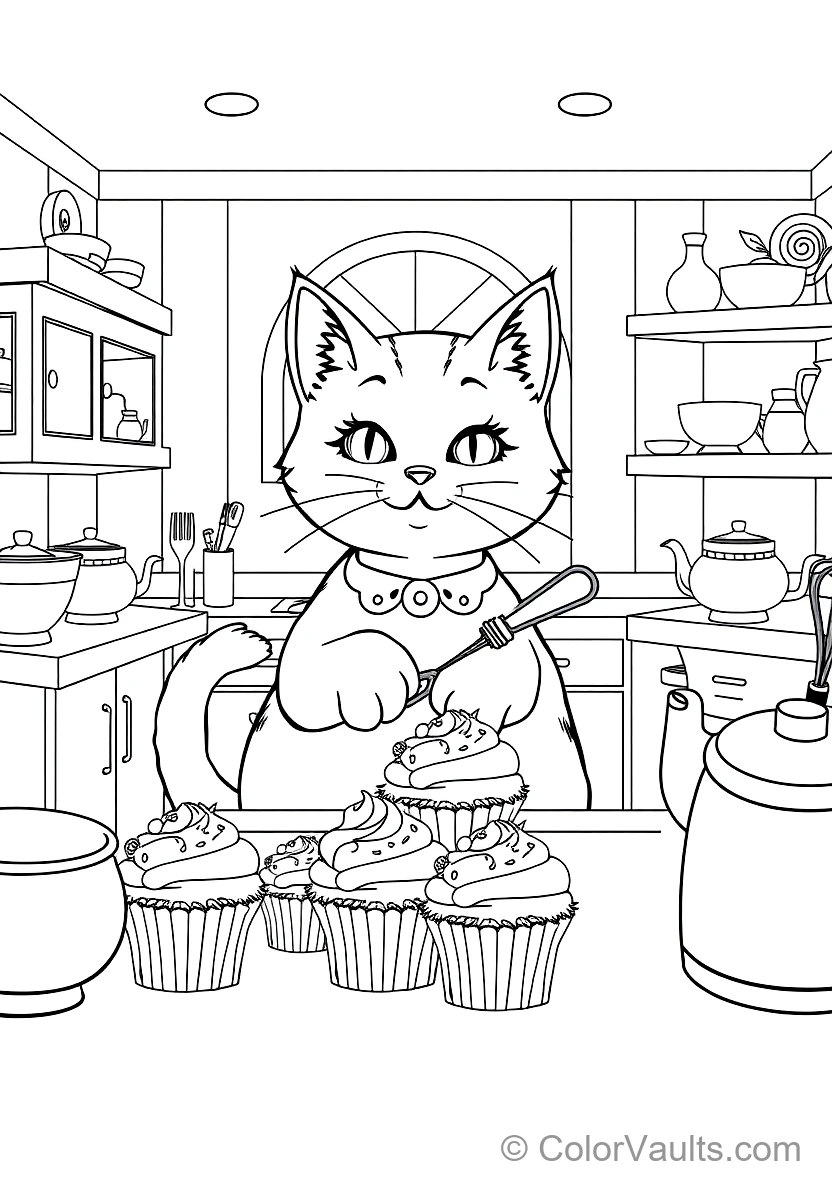 Cakey Cat the Sweet Cupcake Cat Decorating Miniature (Scene 9)