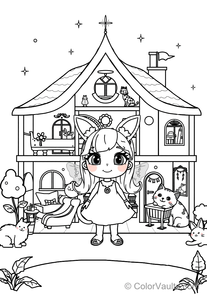 Gabby in Her Magical Cat-ear Headband Shrinking Down (Scene 10)