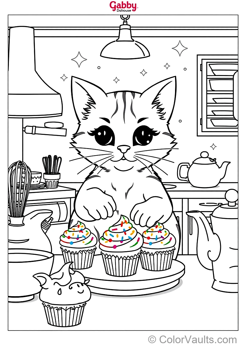Cakey Cat the Sweet Cupcake Cat Decorating Miniature (Scene 10)