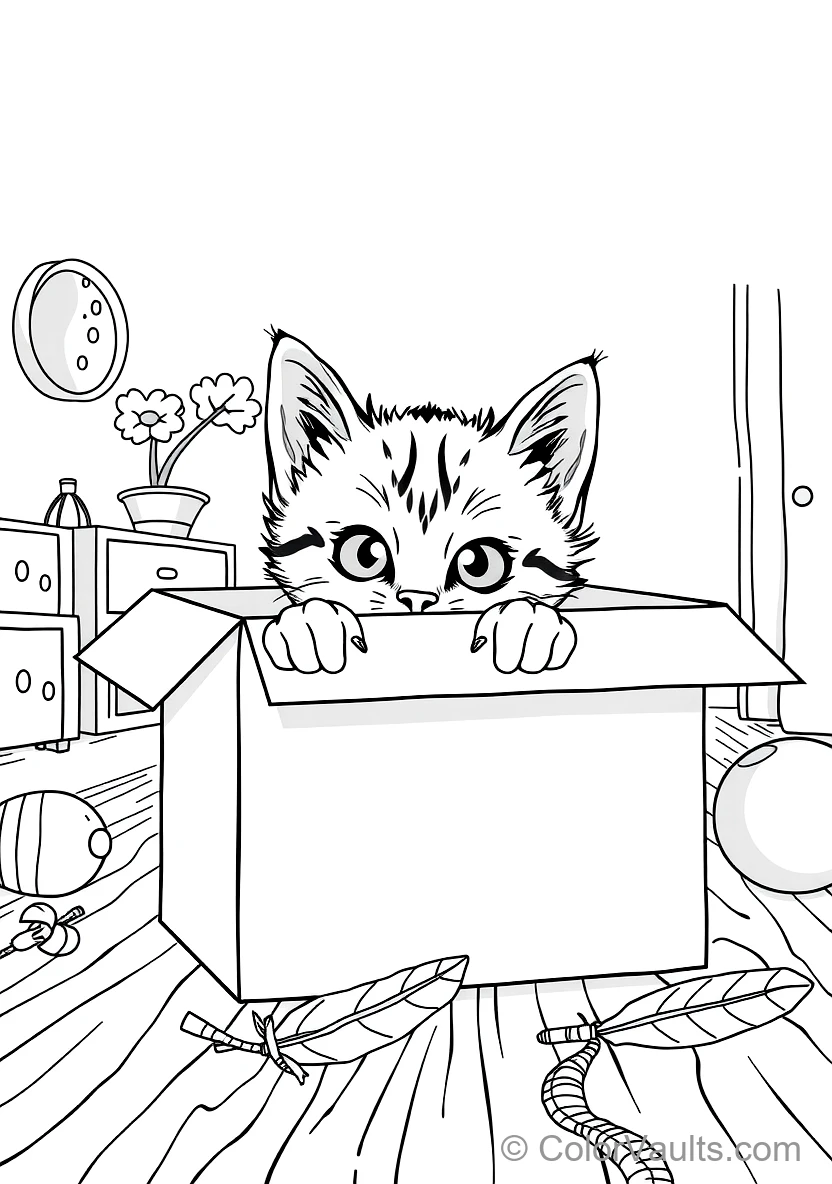 Cute Ginger Kitten Peeking Curious Paws Out of a (Scene 2)