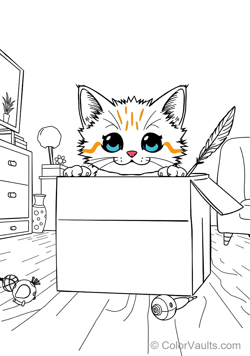 Cute Ginger Kitten Peeking Curious Paws Out of a (Scene 7)