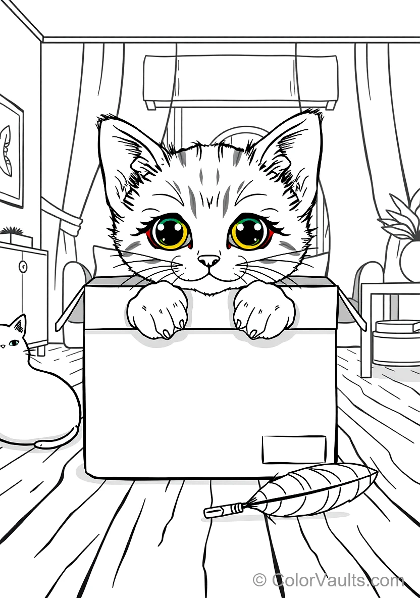 Cute Ginger Kitten Peeking Curious Paws Out of a (Scene 11)
