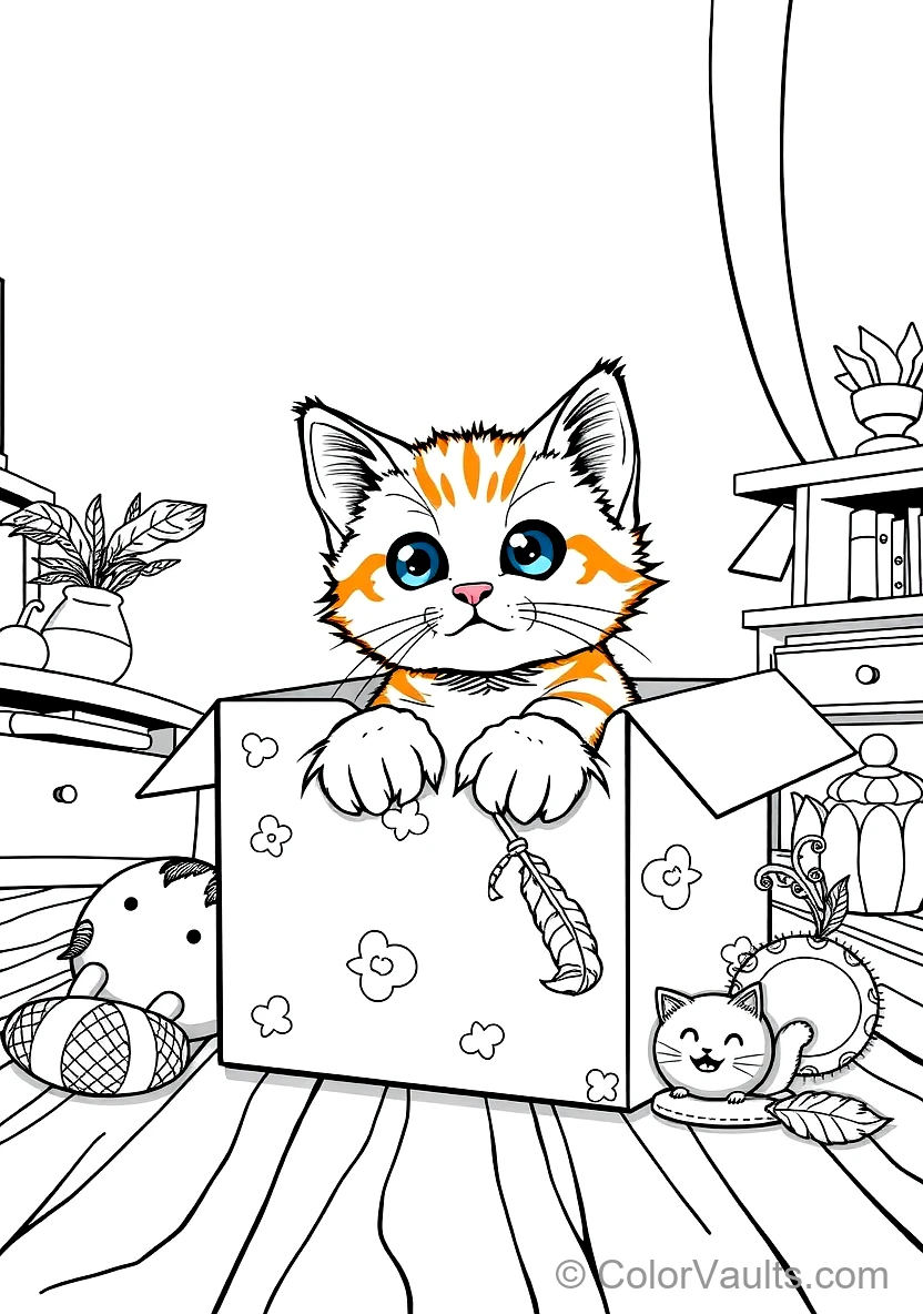 Cute Ginger Kitten Peeking Curious Paws Out of a (Scene 13)
