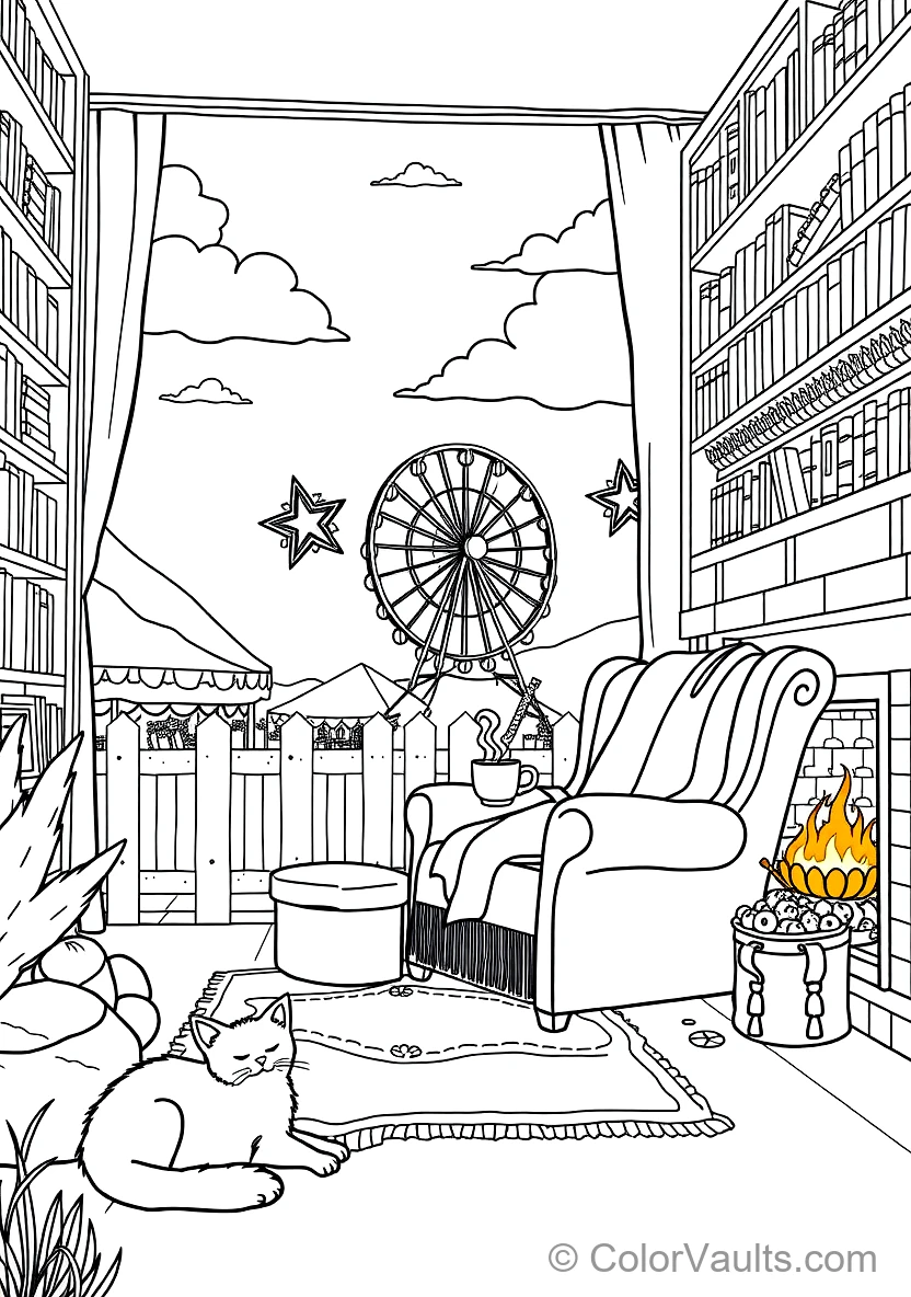 Cozy Reading Nook with Plush Armchair (Scene 3)