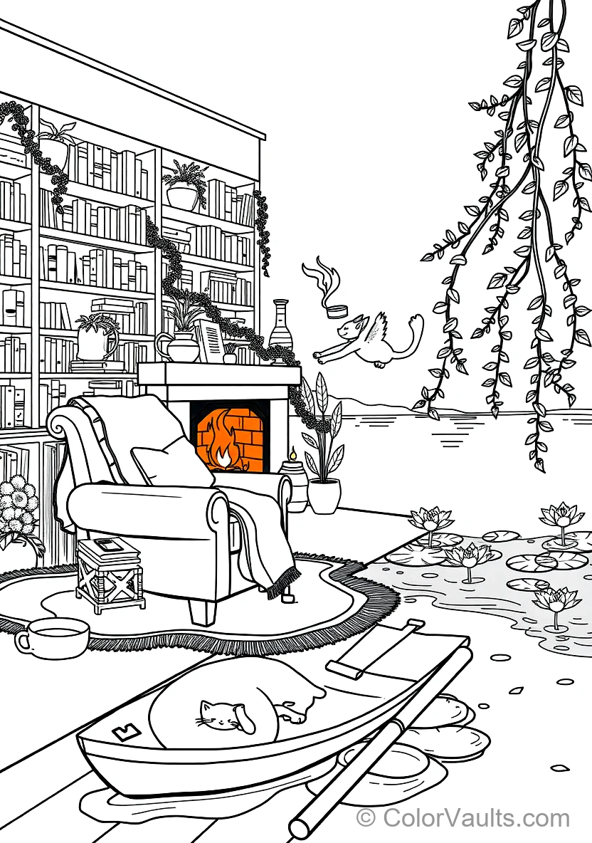 Cozy Reading Nook with Plush Armchair (Scene 5)