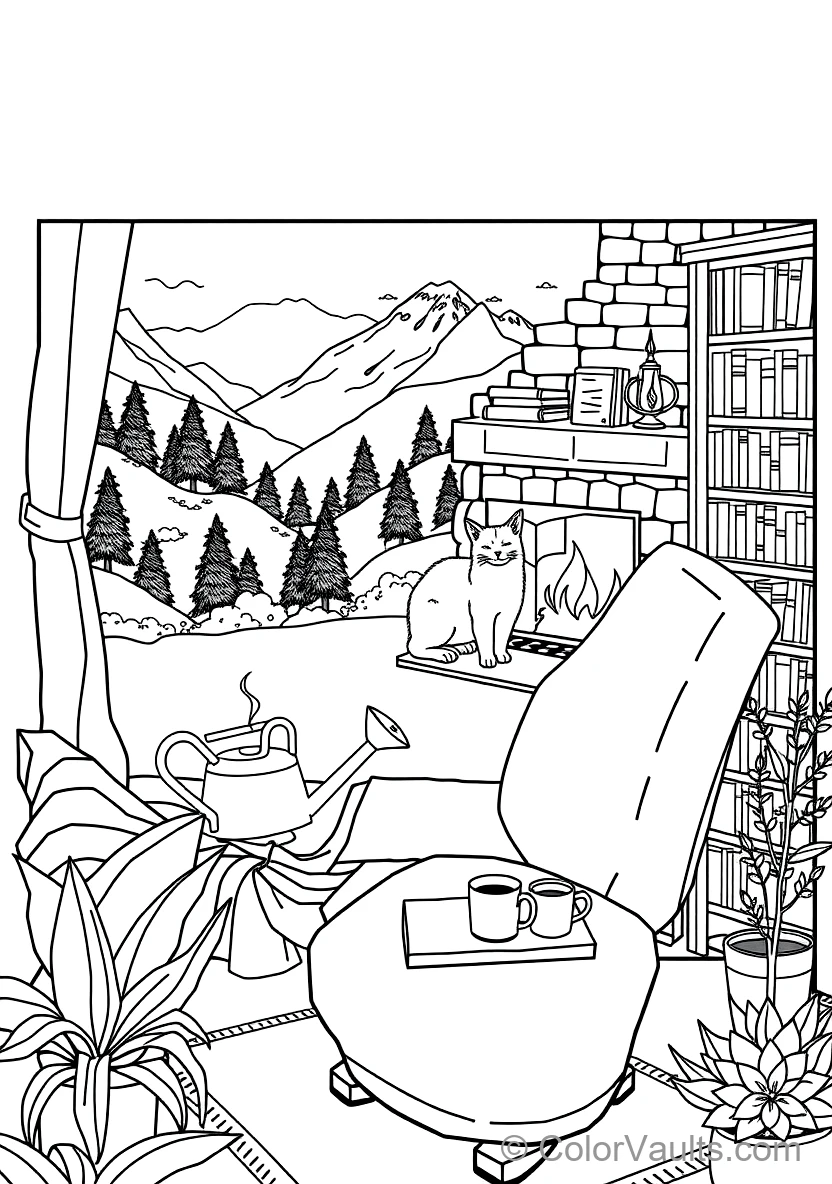 Cozy Reading Nook with Plush Armchair (Scene 9)