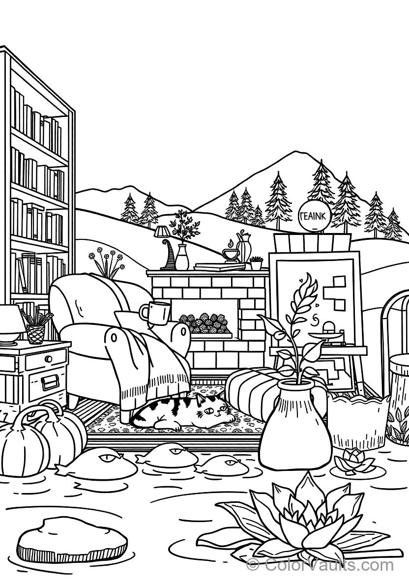 Cozy Reading Nook with Plush Armchair (Scene 12)