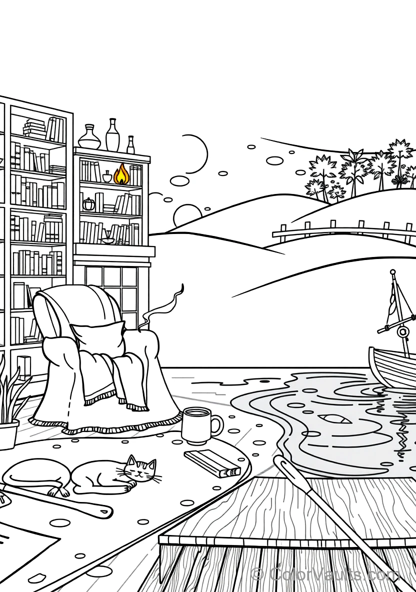 Cozy Reading Nook with Plush Armchair (Scene 13)