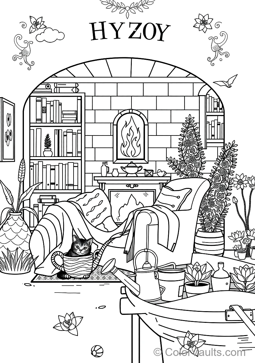 Cozy Reading Nook with Plush Armchair (Scene 14)
