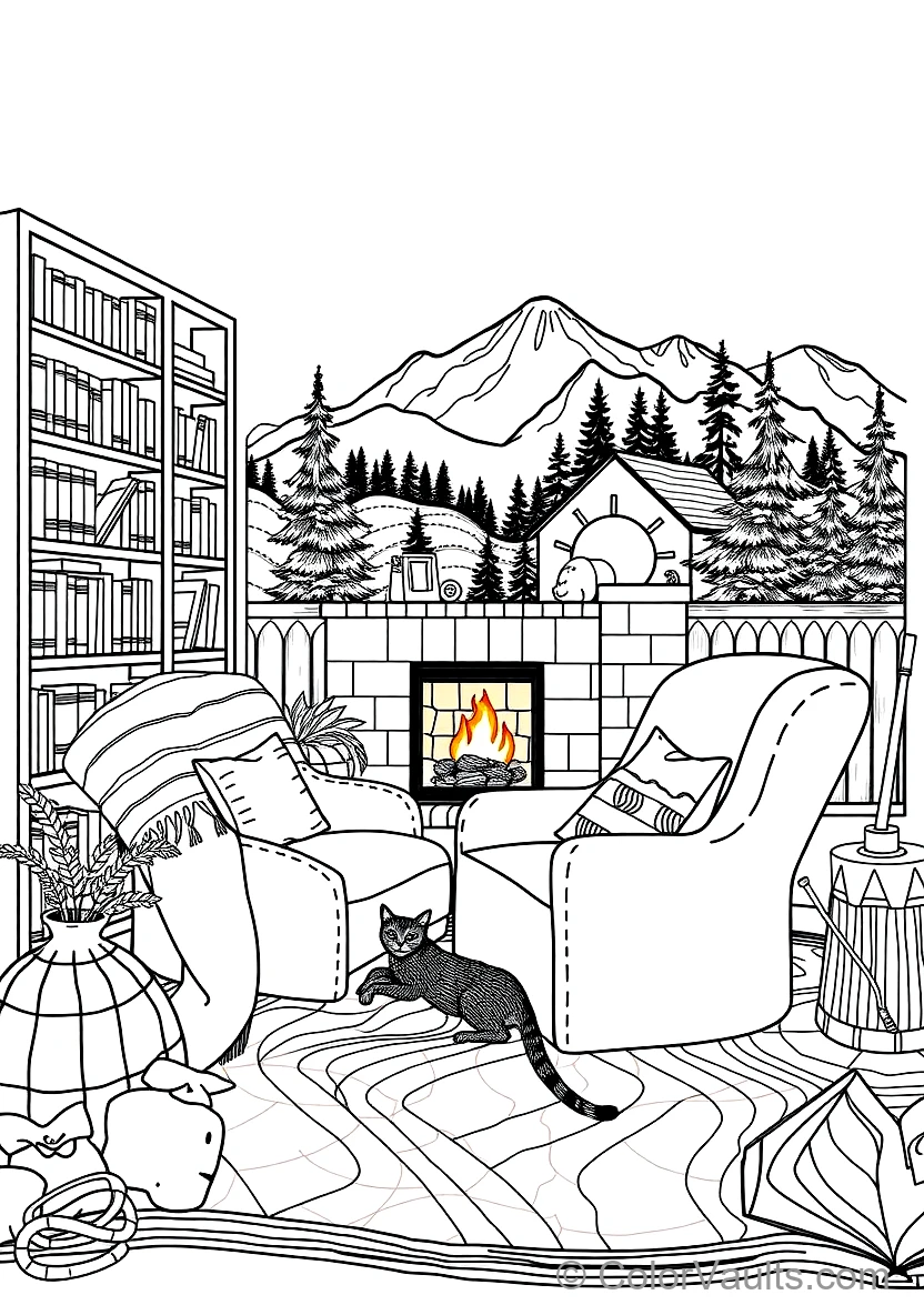 Cozy Reading Nook with Plush Armchair (Scene 15)
