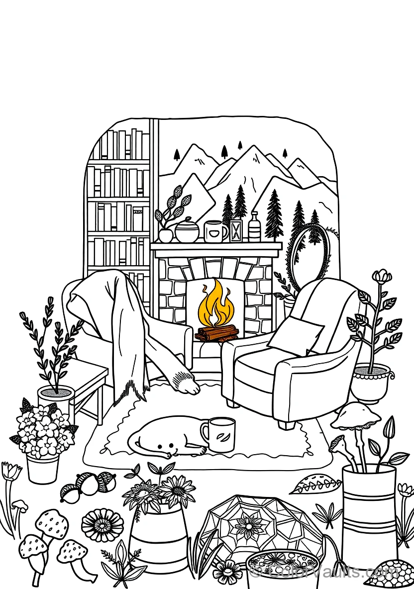 Cozy Reading Nook with Plush Armchair (Scene 21)