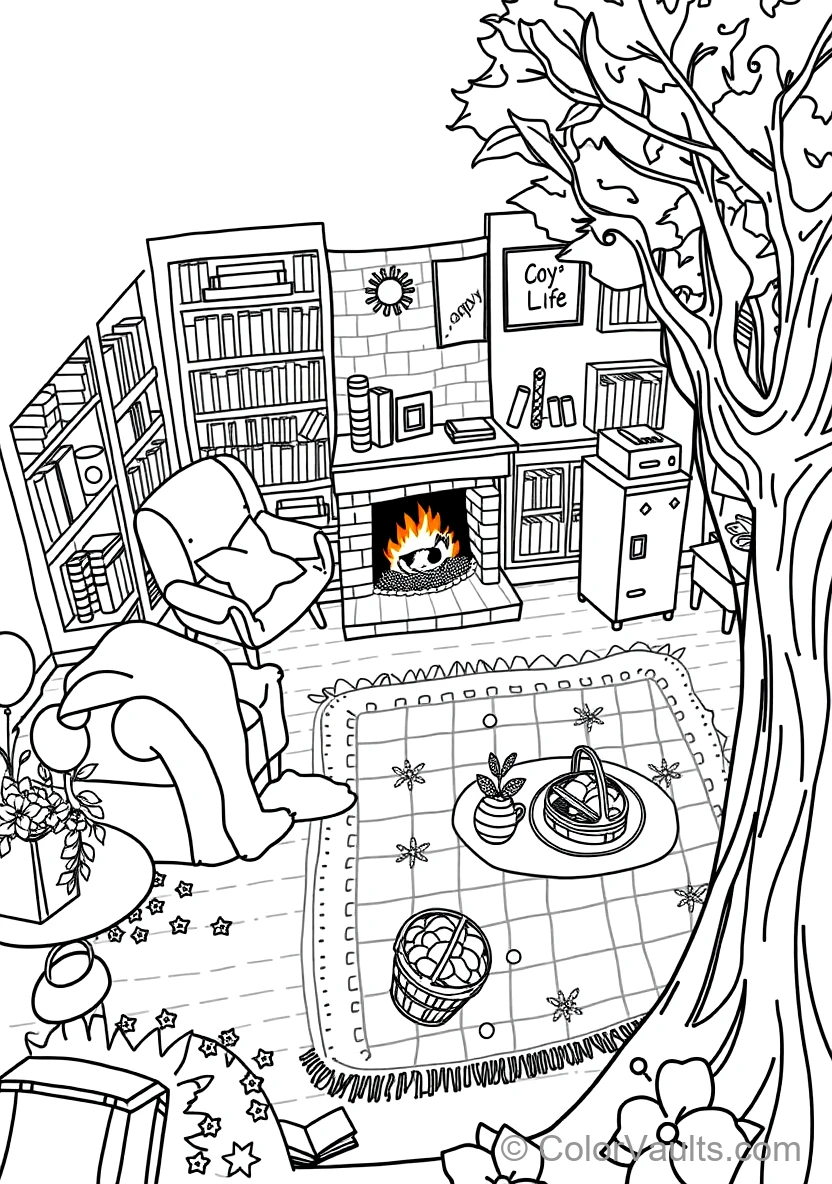 Cozy Reading Nook with Plush Armchair (Scene 22)