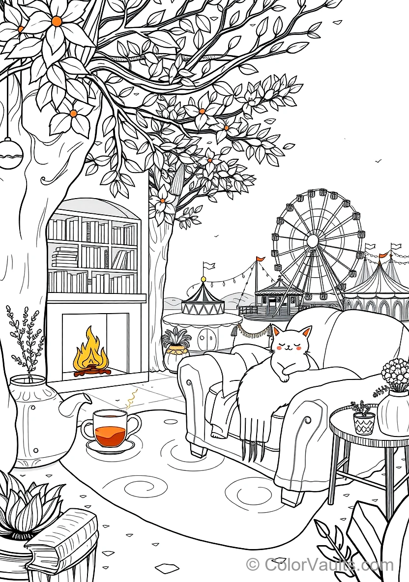 Cozy Reading Nook with Plush Armchair (Scene 25)