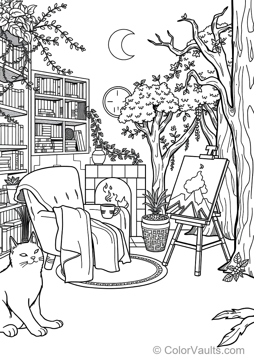Cozy Reading Nook with Plush Armchair (Scene 27)