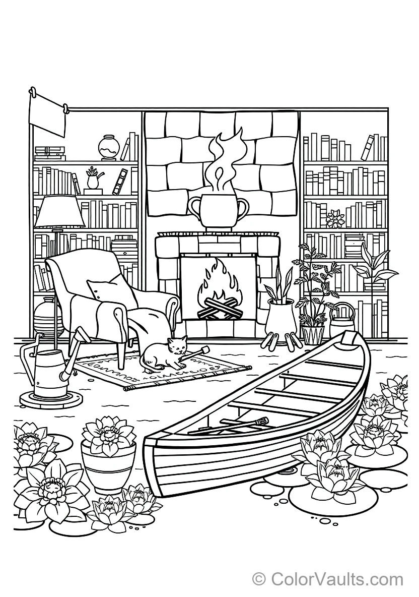 Cozy Reading Nook with Plush Armchair (Scene 28)