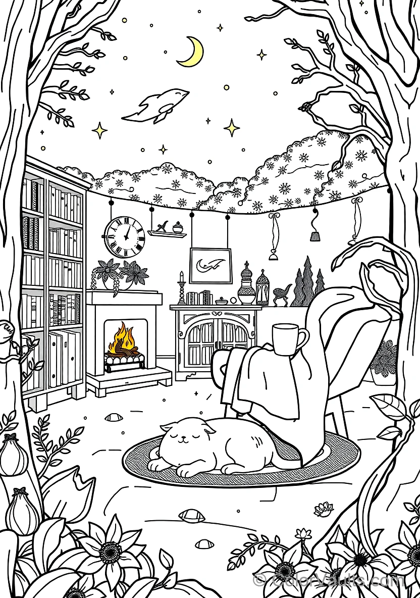 Cozy Reading Nook with Plush Armchair (Scene 30)