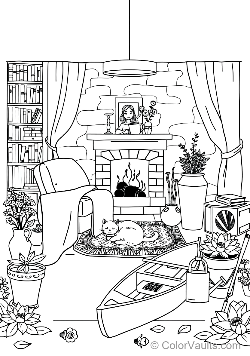 Cozy Reading Nook with Plush Armchair (Scene 33)