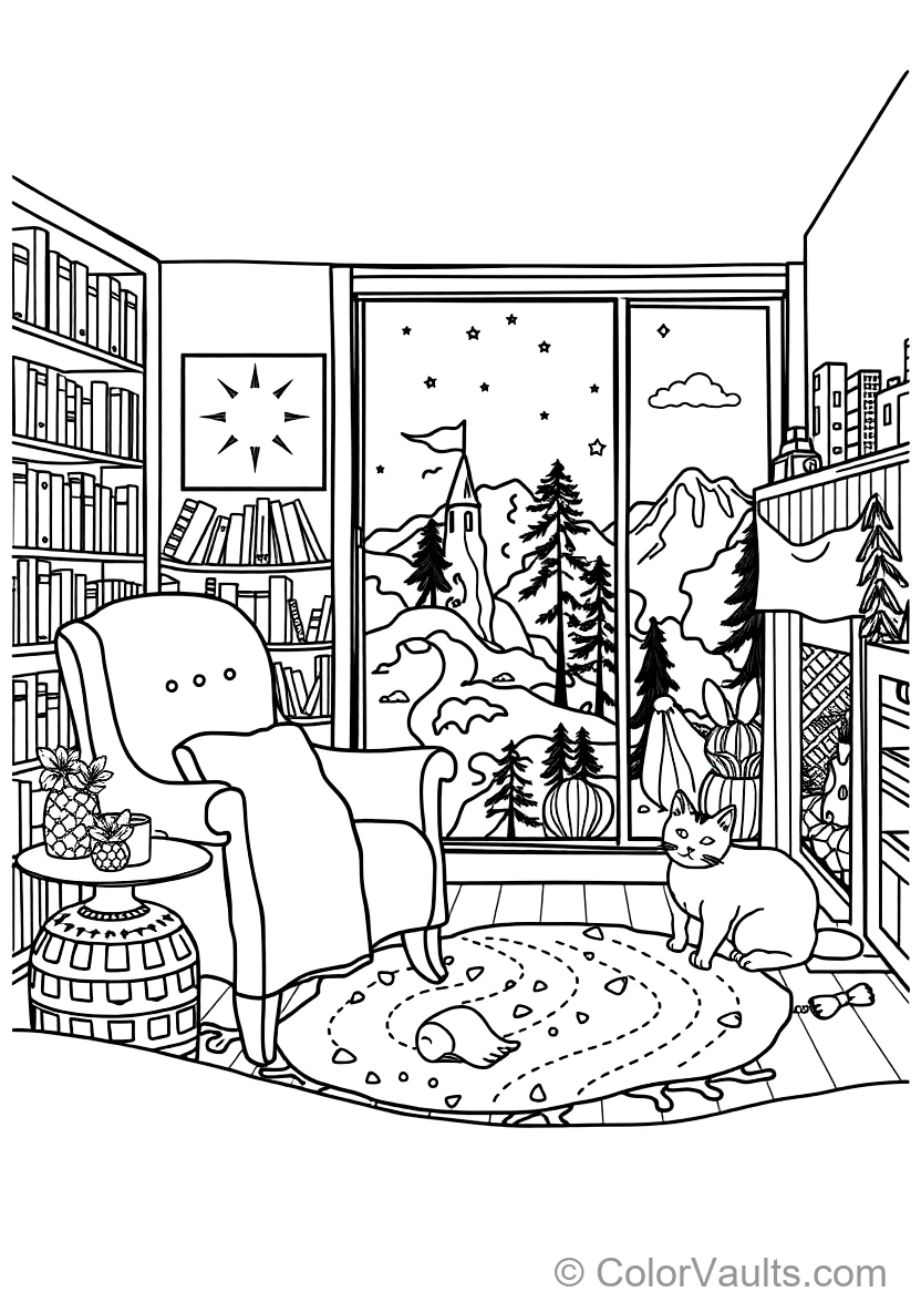 Cozy Reading Nook with Plush Armchair (Scene 35)