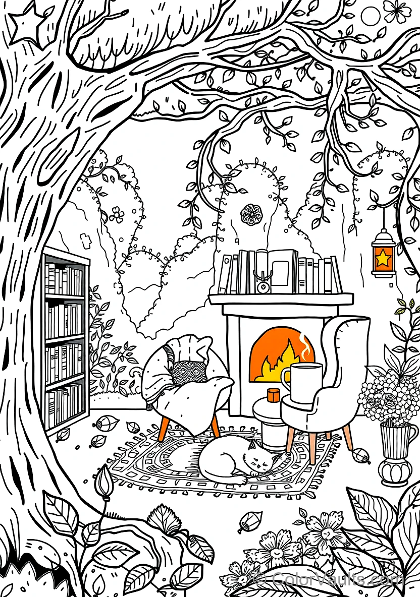 Cozy Reading Nook with Plush Armchair (Scene 38)