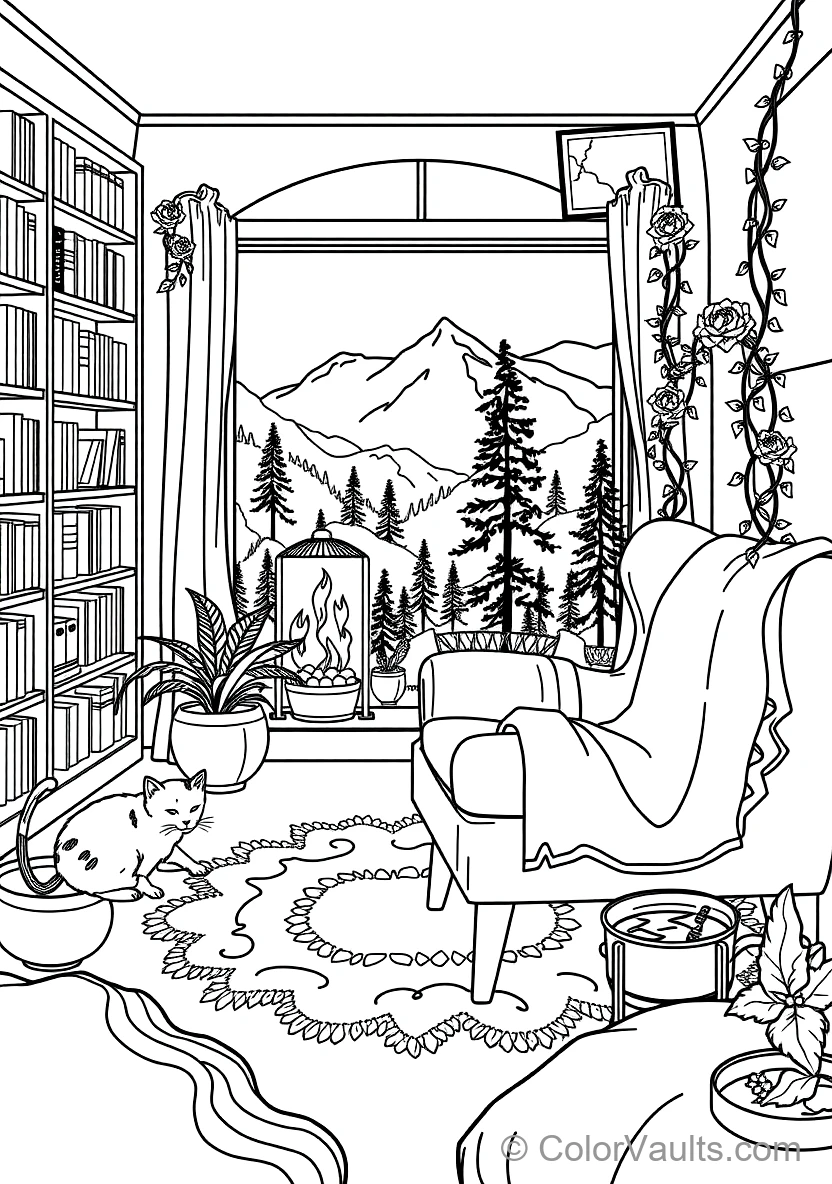 Cozy Reading Nook with Plush Armchair (Scene 40)