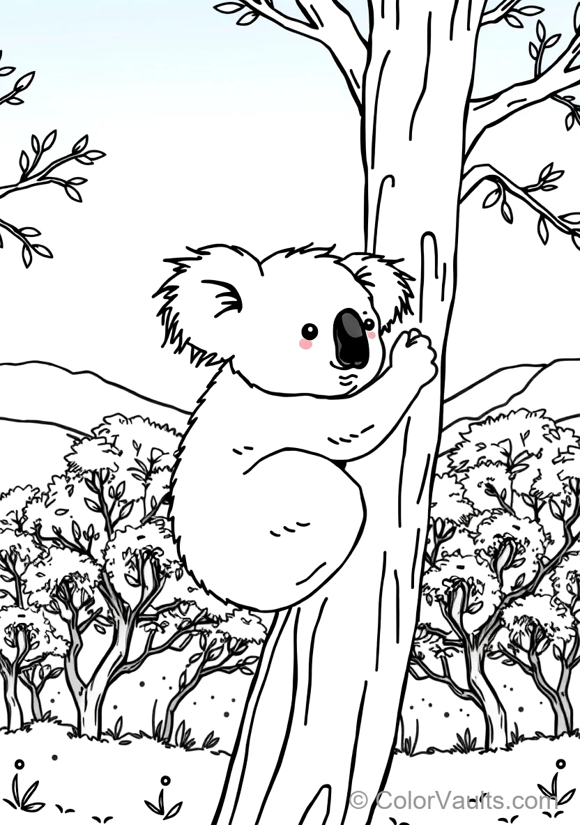 Fluffy Mother Koala with Baby Joey Riding Securely (Scene 6)