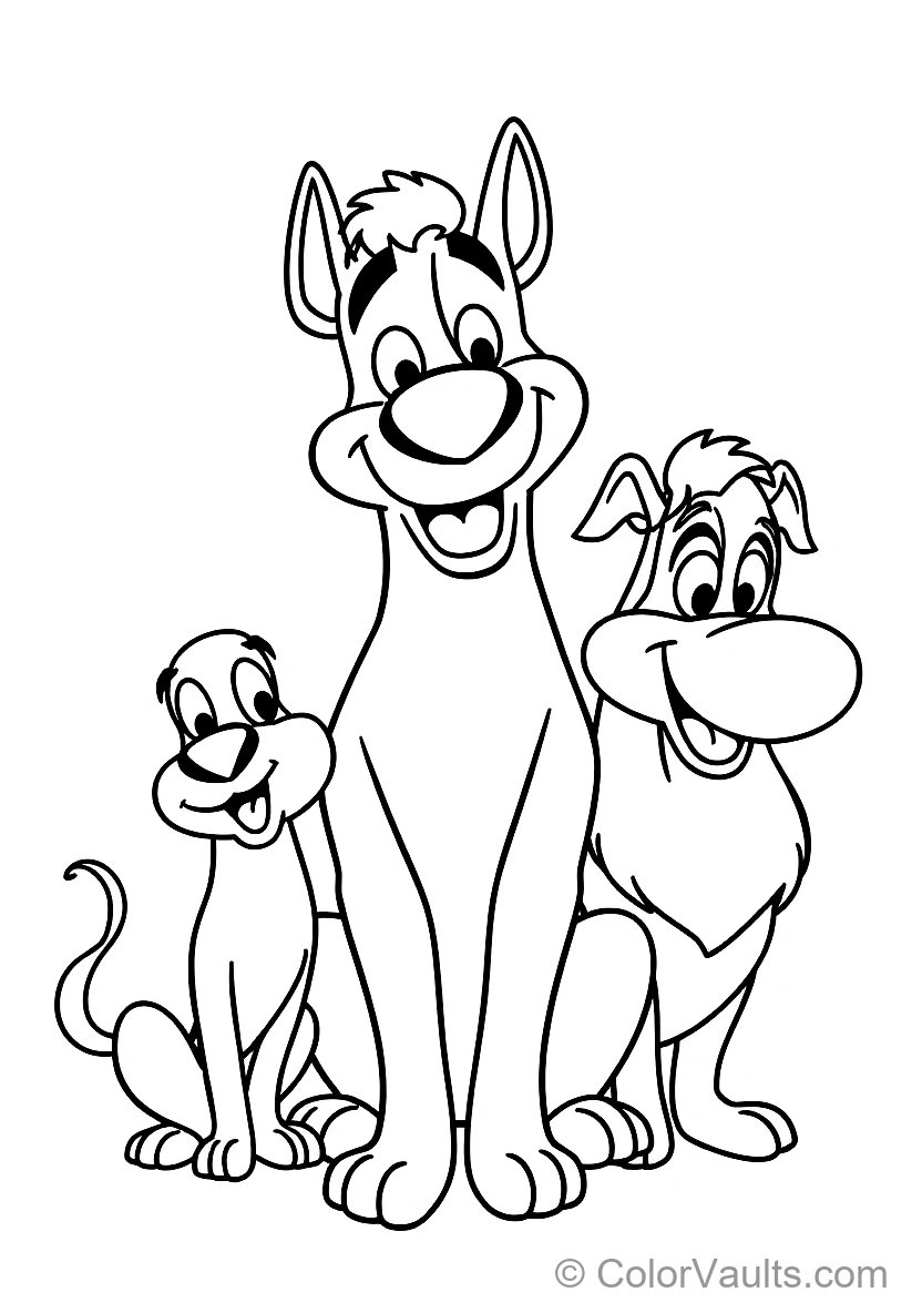 Cute Puppies & Dogs coloring page 2