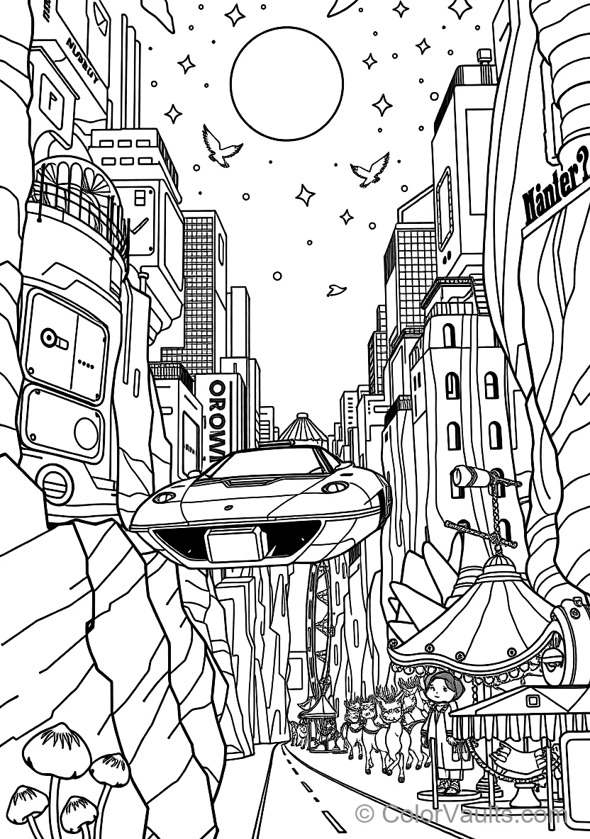 Sleek Cyberpunk Speed Car on High-Tech Skyway (2)