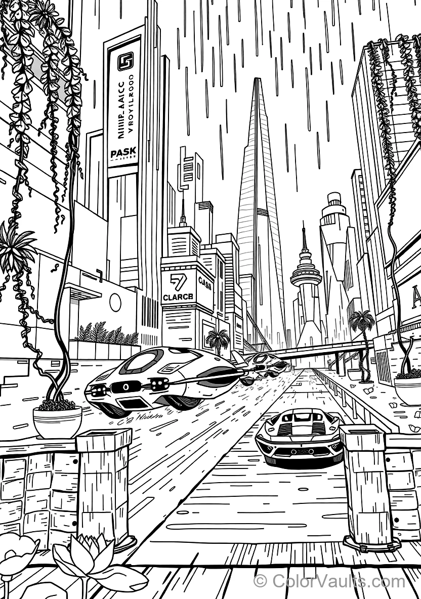 Futuristic Flying Hovercar Gliding Through Neon Skyline (3)