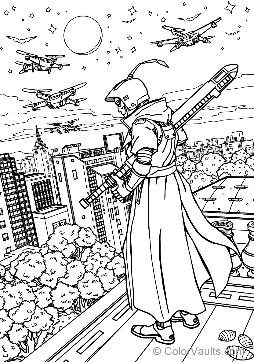 Cyberpunk Flying Taxi Landing on Skyscraper Pad (4)
