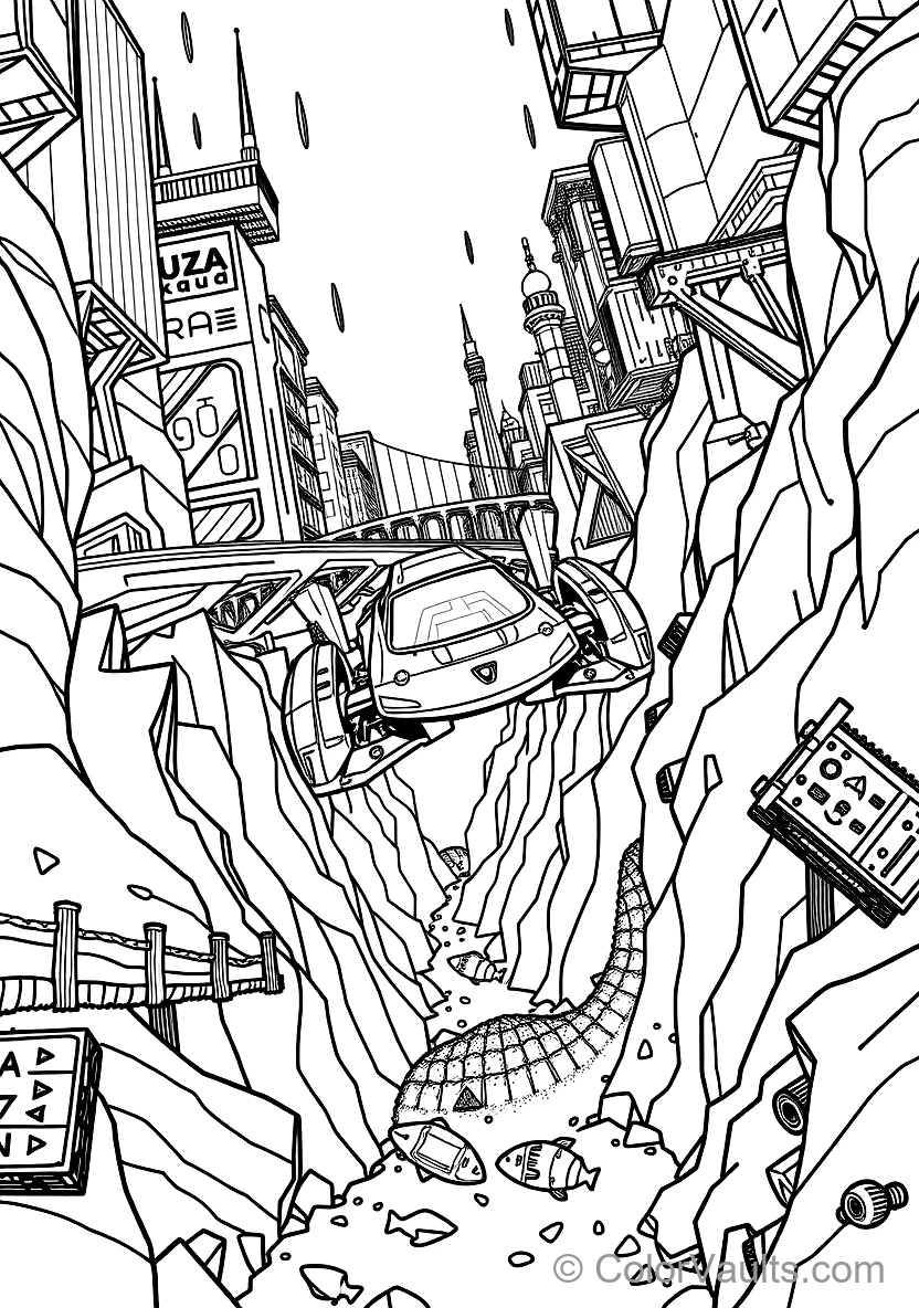 Cyber City Metropolis avec Soaring Skyscraper Bridges (6)