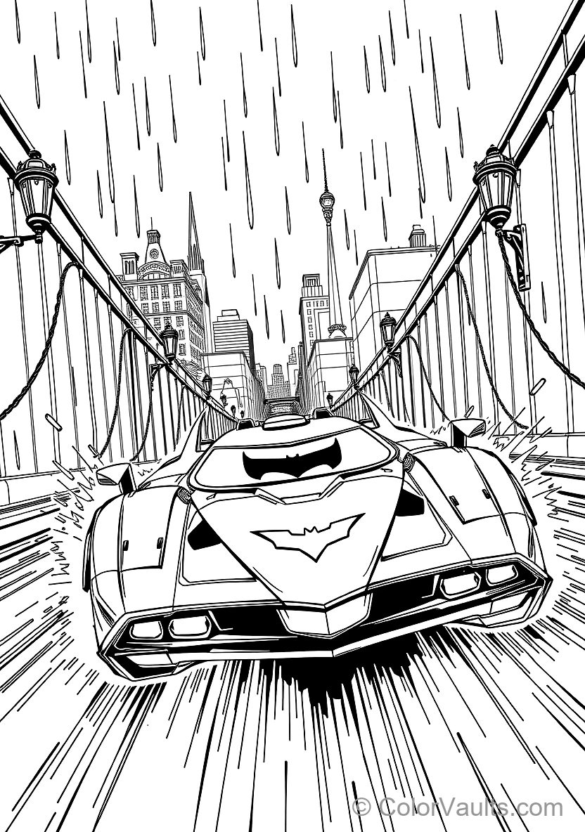 Armored High-tech Batmobile Zooming Down a (Scene 4)