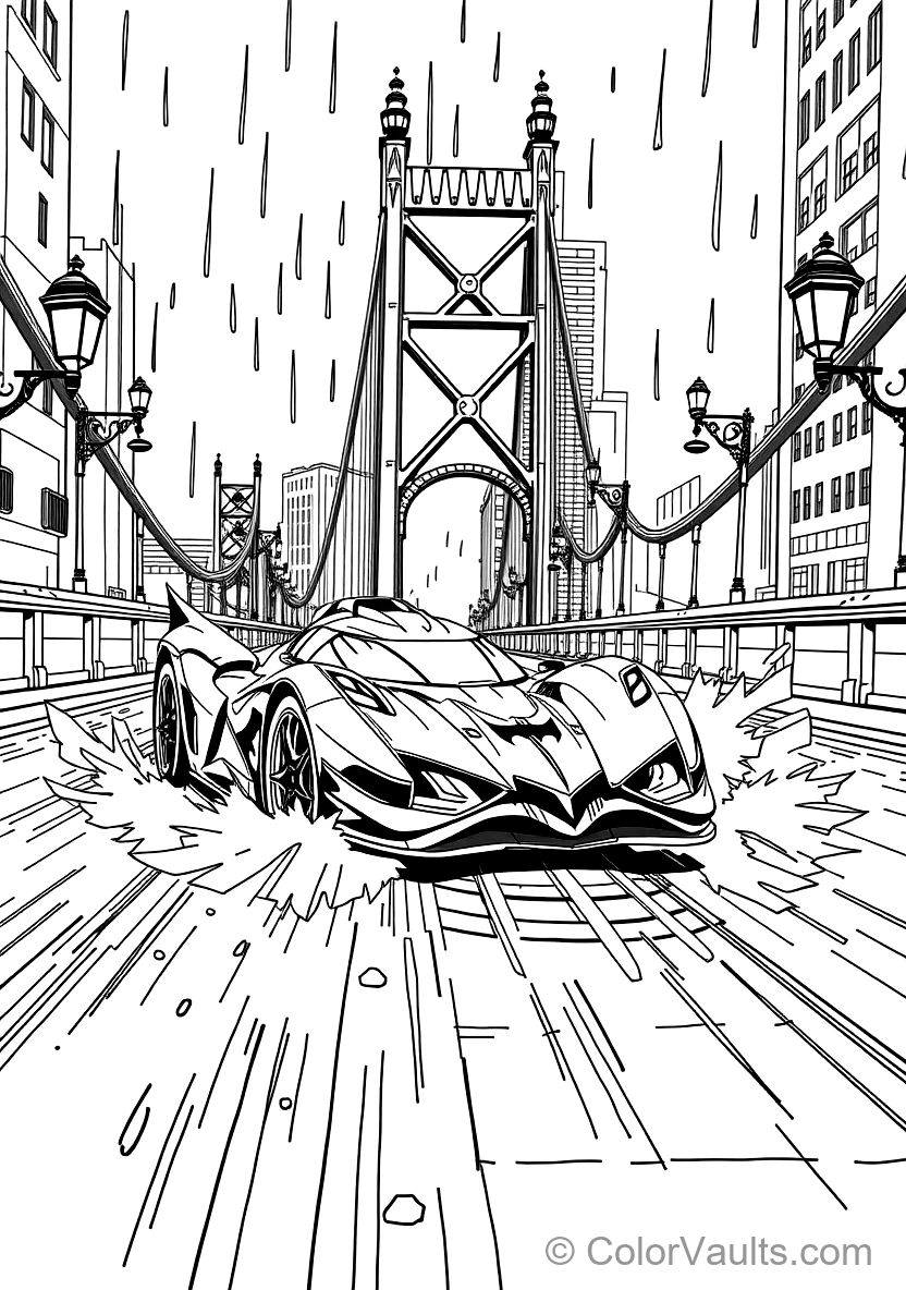 Armored High-tech Batmobile Zooming Down a (Scene 6)