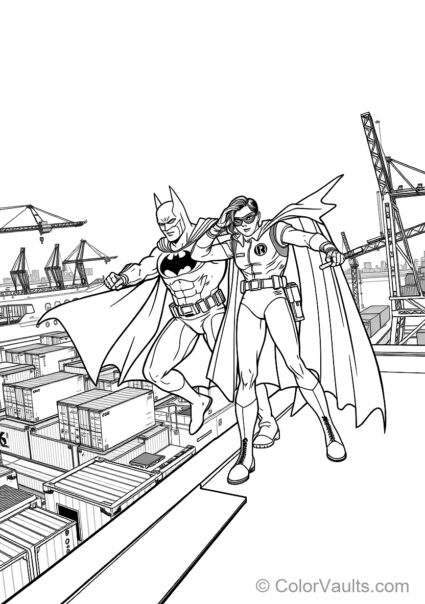 Batman and Robin in Dynamic Combat Stances on a Giant Lily Pad (Scene 3)