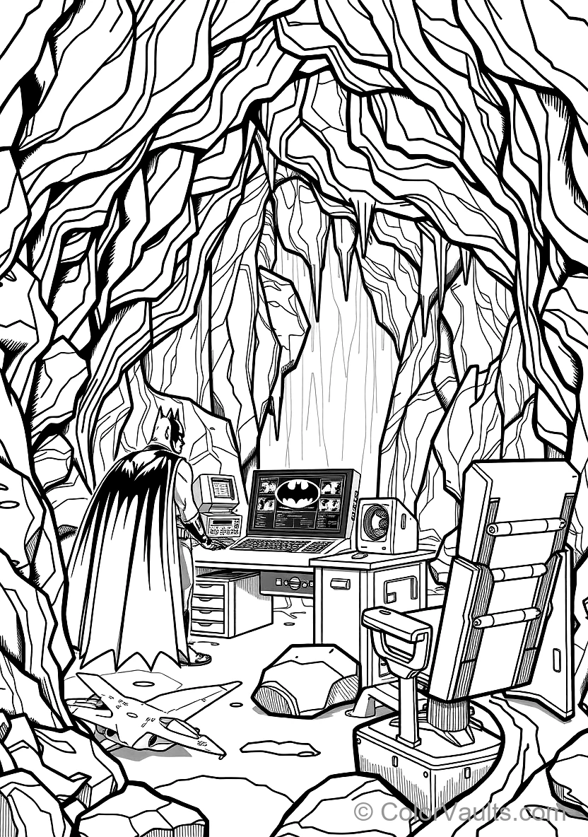 Batman Inside the Subterranean Batcave Analyzing (Scene 5)