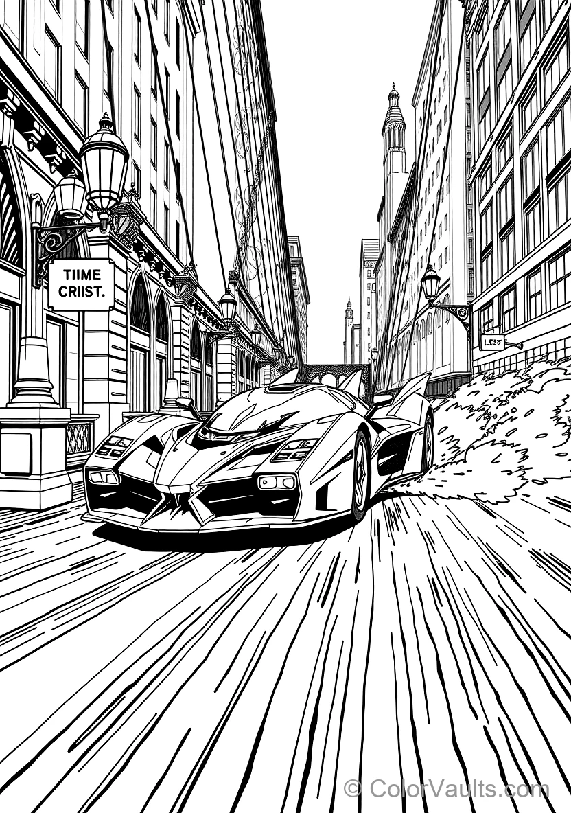 Armored High-tech Batmobile Zooming Down a (Scene 8)
