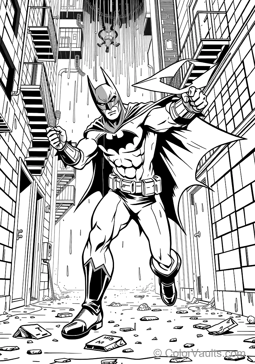 Batman Throwing a Batarang with Precision Aim Through (Scene 2)