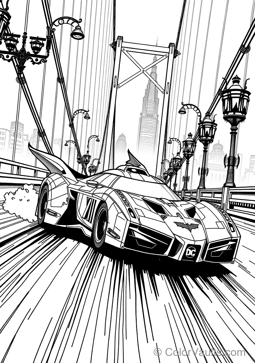 Armored High-tech Batmobile Zooming Down a (Scene 10)