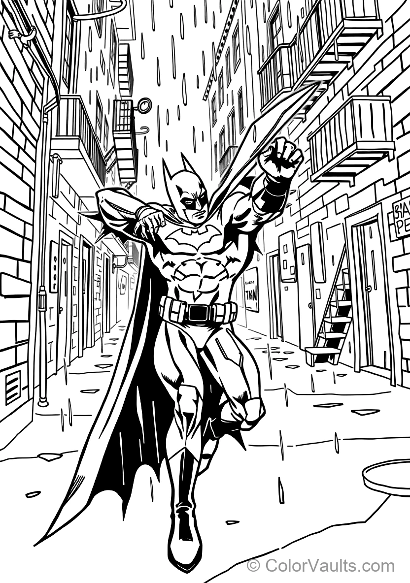 Batman Throwing a Batarang with Precision Aim Through (Scene 9)