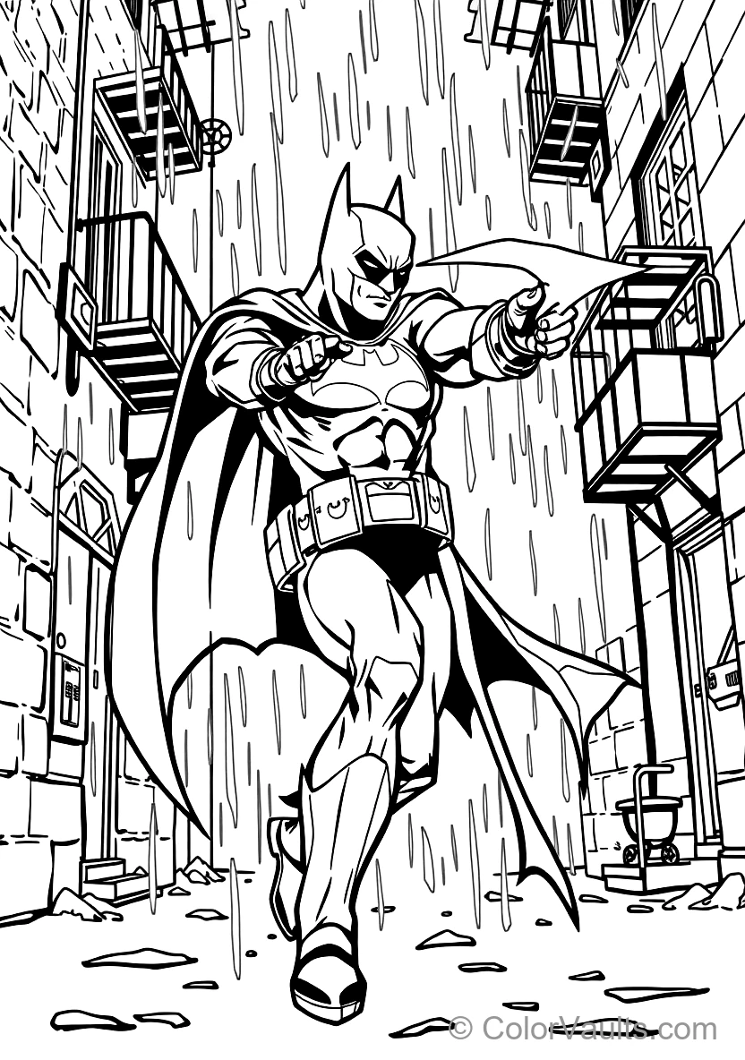 Batman Throwing a Batarang with Precision Aim Through (Scene 11)