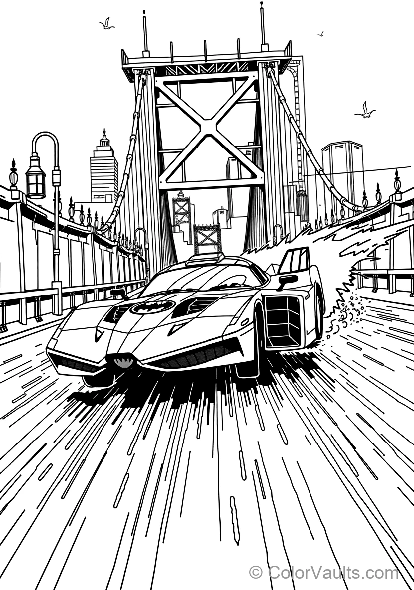 Armored High-tech Batmobile Zooming Down a (Scene 12)