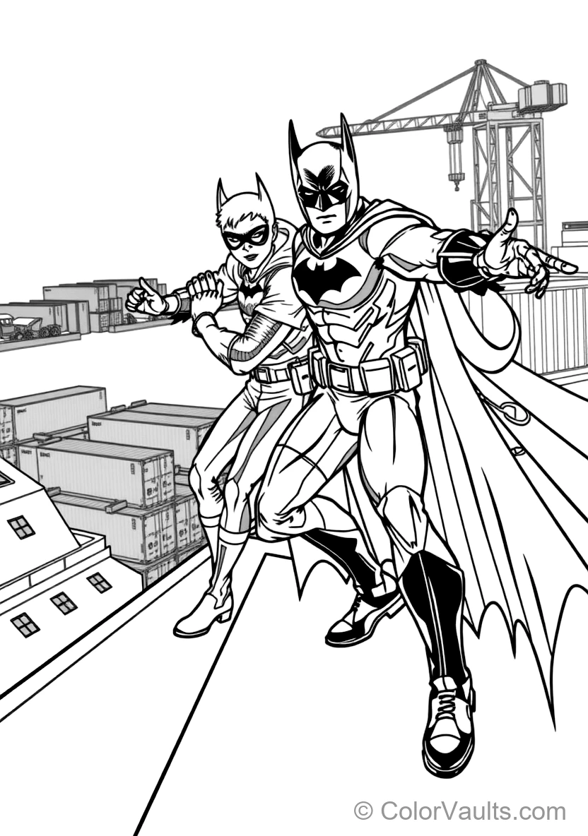 Batman and Robin in Dynamic Combat Stances on a Giant Lily Pad (Scene 12)