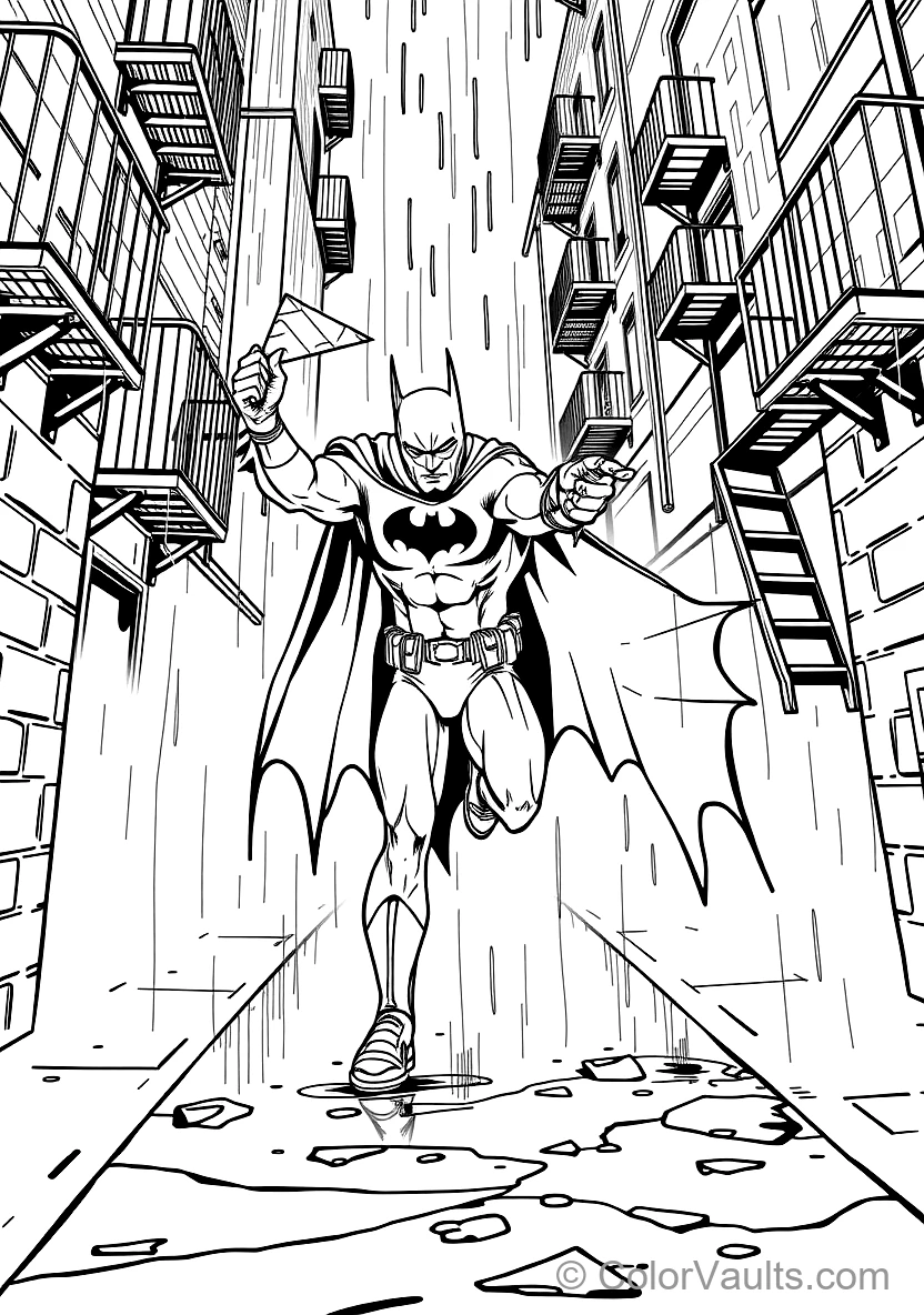 Batman Throwing a Batarang with Precision Aim Through (Scene 13)